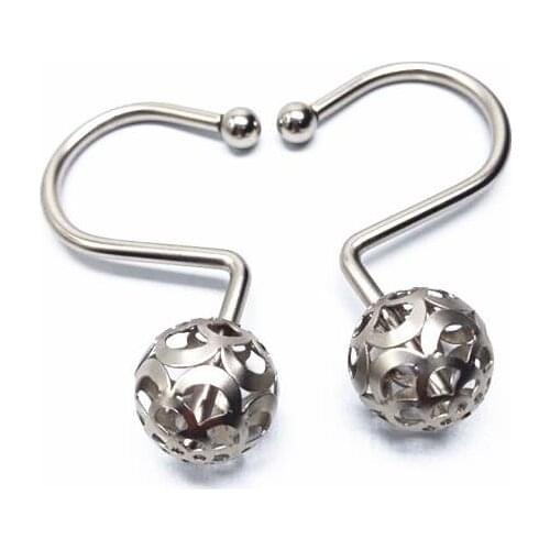 Shower curtain hooks Hollow out Rings Decorative Rolling Bathroom Bath Set of 10 Rings