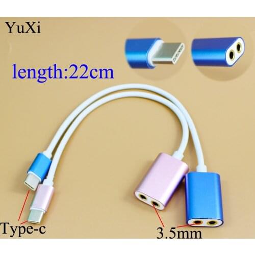 YuXi Best Sale Type C USB C to 3.5mm Audio Headphone Stereo Connector Audio Microphone Female Adapter for Moto Z XPS13 td908