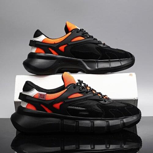 Outdoor Massive Running Shoes for Men Summer Mens Sneakers Mens Sports Shoes Sport Men Black Orange Athletic Tennis Work B-681