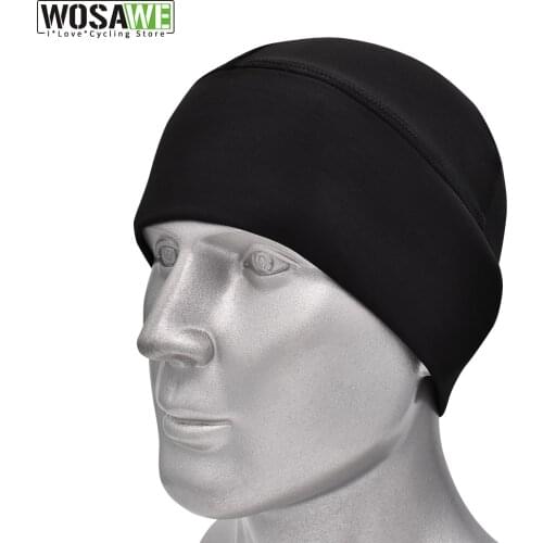 WOSAWE Men Winter Windproof Thermal Fleece Cycling Cap Running Skiing Motocycle Riding Head Hat Woman MTB Bike Cycling Headwear