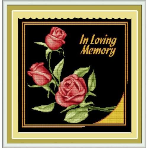 Memories of love cross stitch kit flower 18ct 14ct 11ct count printed canvas stitching embroidery DIY handmade needlework