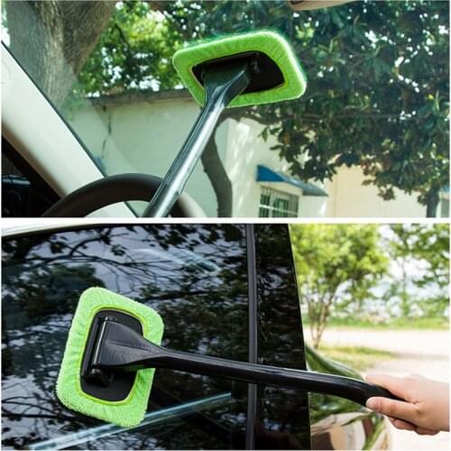 Auto Window Cleaner Windshield Windscreen Microfiber Car Wash Brush Dust Long Handle Car Cleaning Tool Car Care Glass Towel