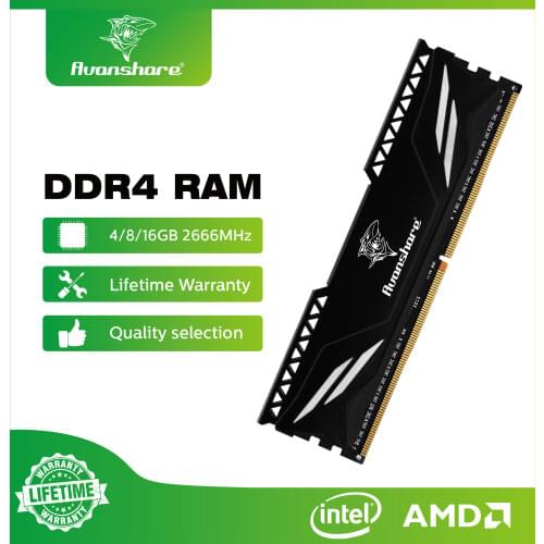 DDR4 Ram Memory 4GB 8GB 16GB 32GB 2400MHz 2666MHz 3200MHz 288Pin Lifetime Warranty High Speed Desktop Intel AMD by Avanshare