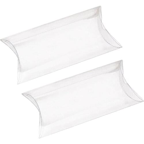 50pcs Clear PVC Pillow Shape Candy Boxes Transparent Party Wedding Favor Holder Chocolate Boxes Candy Bags