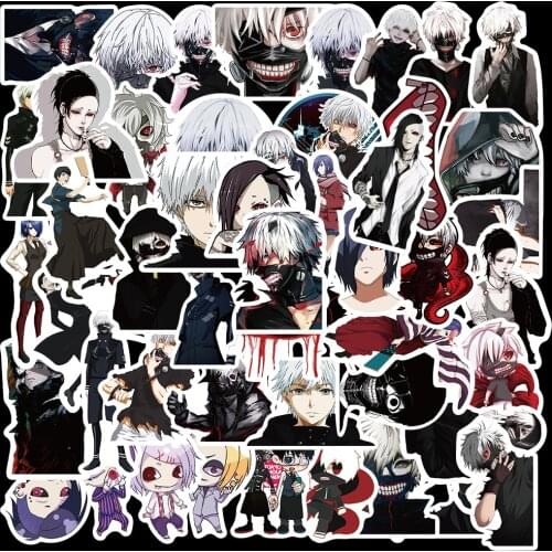 10/50pcs/Pack Cartoon Tokyo Ghoul Anime Graffiti Stickers Children Toy Laptop Bicycle Guitar Skateboard Sticker DIY Waterproof