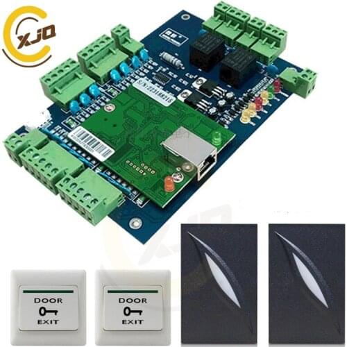 XJQ High quality wiegand two door access control panel ( 1 of 2 door access control panel+2 rfid card readers + 2 exit buttons)