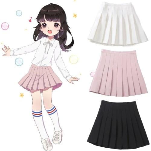 Baby Girl Skirt Preppy Style Solid Skirts High Waist Chic Student Pleated Skirt Harajuku Uniforms Ladies Girls Dance Skirts
