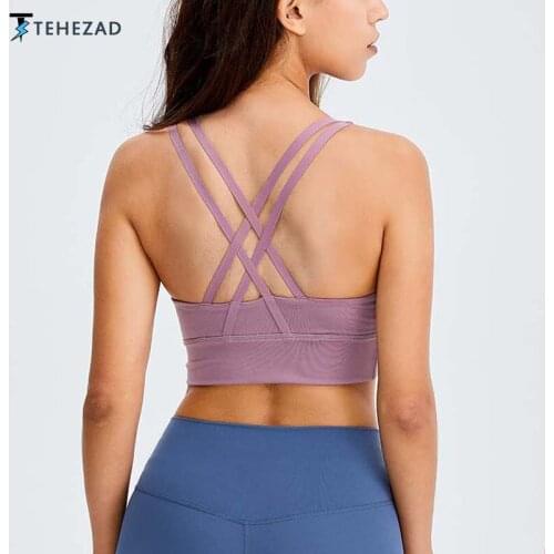 TEHEZAD 2021 Women Sport Bra Girl Fitness Underwear Yoga Top Gym Plus Size Sportwear Female Push Up Bralette Mujer Summer Vest
