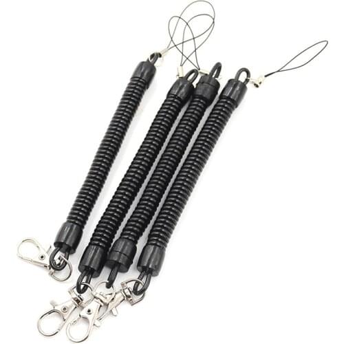 1PC Outdoor Camping Anti-lost Phone Spring Keychain Practical Retractable Plastic Elastic Rope Key Ring Security Gear Tools
