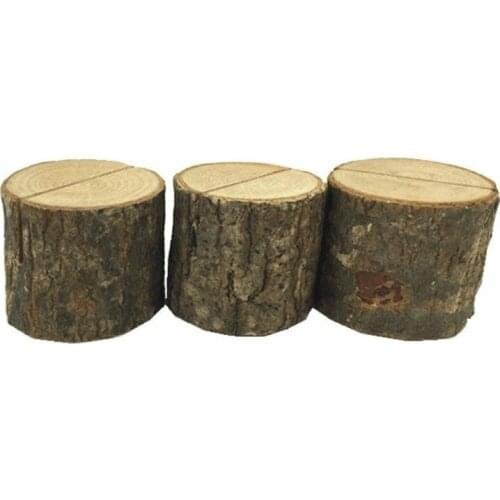 10pcs Rustic Wooden Stump Place Card Holder Number Name Menu Table Stand Picture Photo Clip Wedding Party Supplies