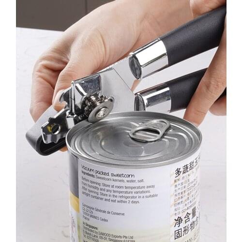 2PC/lot Can Opener Manual Stainless Steel Bottle Opener Kitchen Tool Tin Opener Smooth Edge Multi-Functional can lid Jar Opener