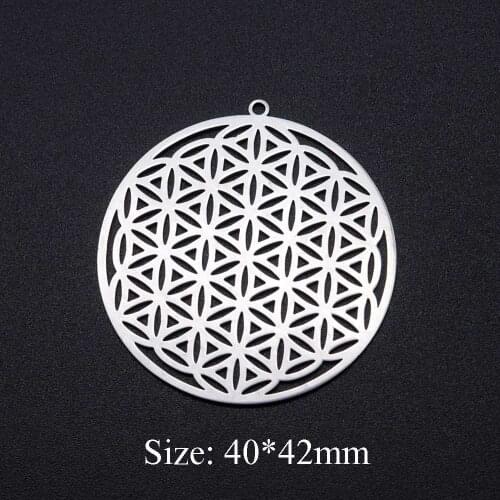 3pcs/lot The Flower of Life 100% Stainless Steel DIY Earring Necklace Charms For Woman Jewelry Making