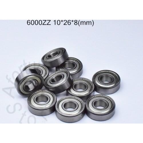 6000ZZ 10Pieces bearing 10*26*8(mm) ABEC-5 6000 6000z 6000ZZ chrome steel deep groove bearing