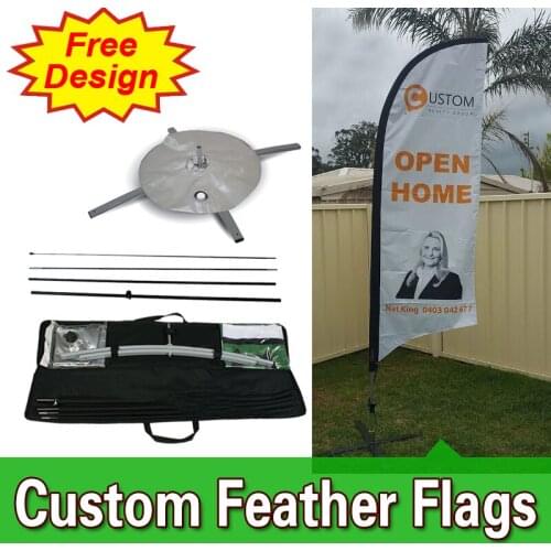 Free Design Free Shipping Double Sided Cross Base Flag Banners Cheap Beach Flag Promo Flag Printed Feather Flags