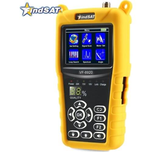 VF-8920 HD Digital Satellite Finder Meter Spectrum Motor Set Loop Search Sat Finder For Satellite TV Receiver DVB S2 H.264
