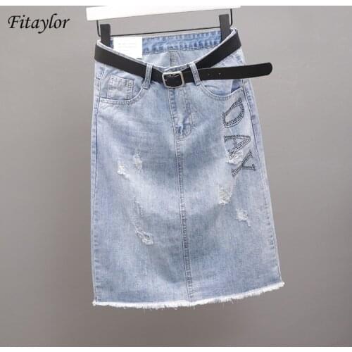 Женские юбки джинсовые Fitaylor China At AliExpress