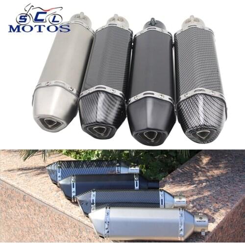 Sclmotos- 51mm Escape Moto Ak Yoshimura Exhaust Muffler Pipe with DB Killer Motocross Off Road Dirt Bike Street Bike XMAX NINJA