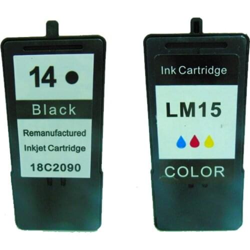 Einkshop for lexmark ink cartridges 14 15 Black & Color for Lexmark Z2300 Z2320 X2650 X2600 X2670 Printer for lexmark 14 15