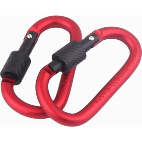 Red Carabiner Camp Snap hook Clip keychain hook clasp spring D ring push gate clip For Backpack Clip Lanyard 4pcs