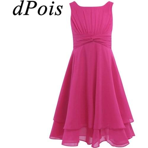 Little Girls Summer Dresses Chiffon Girl Dress Kids Dancewear Birthday Party First Communion Dress for Girl Princess Party Dress