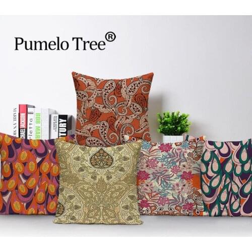 Morocco Decor Cushion Covers Vintage Floralpillow Covers Decorative 45x45cm Cushions Home Decor Linen Cushion Cover for Sofa