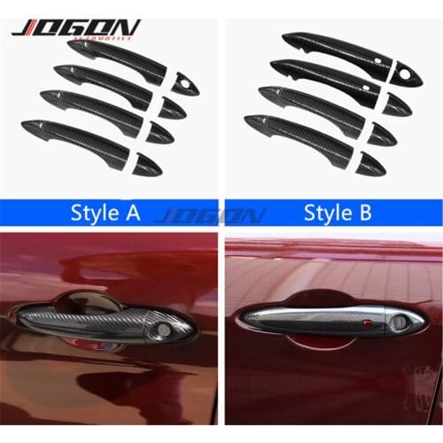Real Carbon Fiber Car Side Body Door Handle Cover Trim For Alfa Romeo Stelvio 949 Giulia 952 2017+ Car Accessories