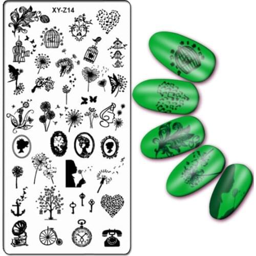 Newest 32 designs 1Pc Nail Stamping Plate Nail Beauty 3D DIY Pattern Rectangle Template Manicure Nail Art Plate