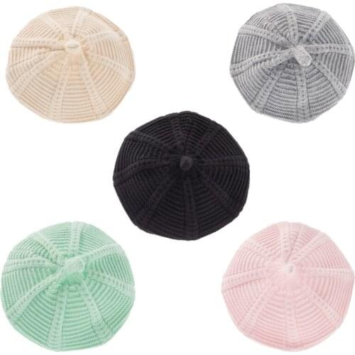 2021 New Korean Baby Hat Berets For Girls Vintage Autumn Winter Knitted Cap Kids Infant Girl Bonnets Beret Hats Accessories