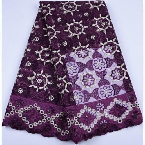Latest 5 Yard French Net Lace Fabric Nigerian Lace Fabric African Dry Lace Fabric With Stones For Important Occasions A802