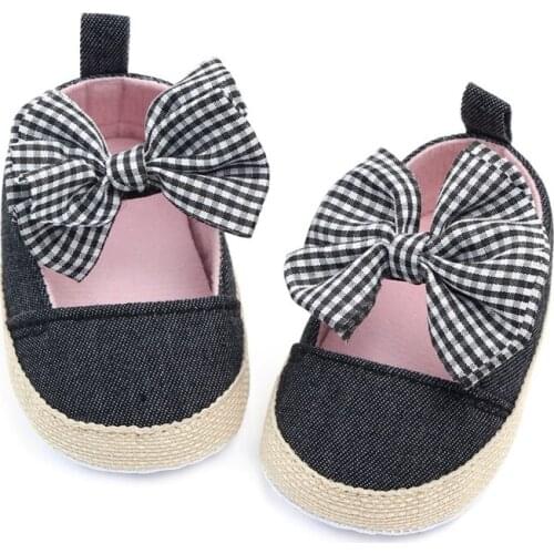 2021 Autumn Baby Girl Anti-Slip Casual Walking Shoes Bowknot Design Sneakers Soft Soled First Walkers