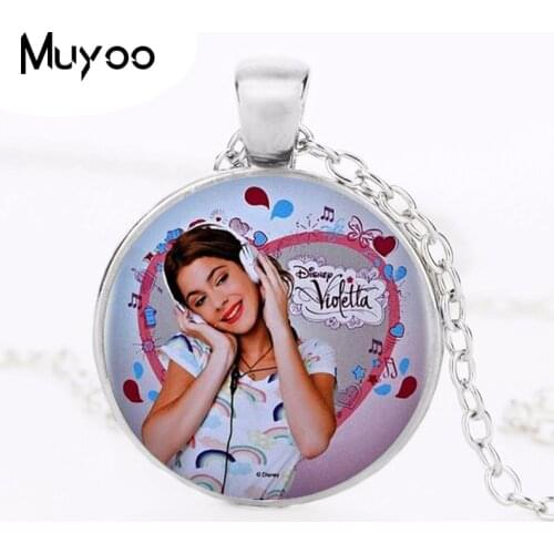 Violetta Necklace & Pendant Cabochon Vintage Round Chain Long Statement Necklaces Fine Jewelry HZ1