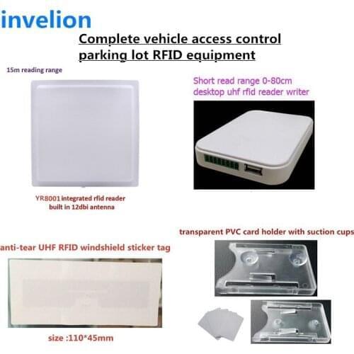 Long distance parking control uhf rfid card reader antenna all in one 10-15m long range for vehicle access sample windshield tag