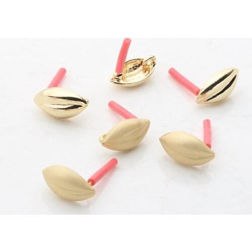 Zinc Alloy Golden Distorted Oval Coffee Bean Shape Earrings Base Connectors Linker 6pcs/lot 8*16mm For DIY Fashion Drop Earring
