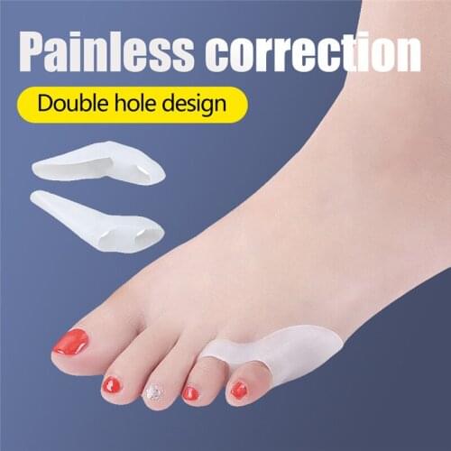 2pcs/pair Two Hole Silicone Toes Separators Straightener Spreader Professional Soft Separator Bunion Pain Relief Tools