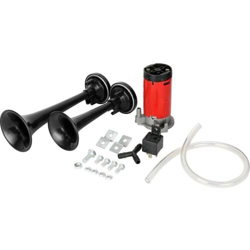 12V 178dB Car Dual Tone Trumpet Set Super Loud Auto Air Horn With 12V Compressor For Motorcycle Car Boat Truck Vehicle