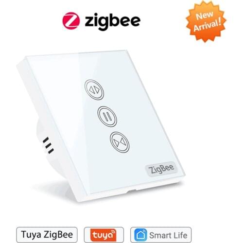 Tuya Smart ZigBee 3.0 EU Curtain Blinds Touch Switch for Electric Roller Shutter motor Google Alexa Voice Control Home Automatio