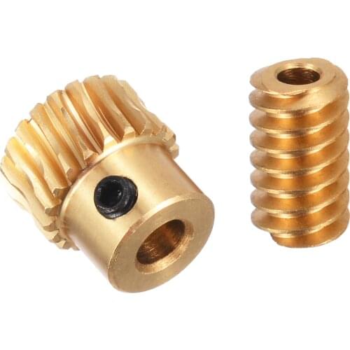 Durable Brass Motor Output Brass Worm Wheel Gear 0.5 Modulus 1:10 Reduction Ratio Gear + 2 Teeth Worm shaft Teeth For DIY