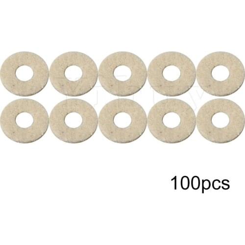Yibuy 100pcs Modern Trumpet Valve Top Cap Felts Washer White Accessory 18mm