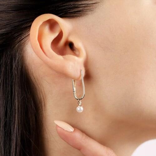 Pearl Pendulum Gold Earrings 14 Setting Custom Design Handy Custom Craftsmanship Gift Gold Earrings Design Special Occasions