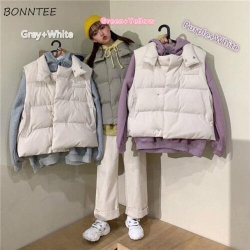 Women Sets Loose Students Harajuku Casual Preppy Style Hooded Sweatshirts Oversize Waistcoats Warm Vests Teens 2 Piece Kpop Chic
