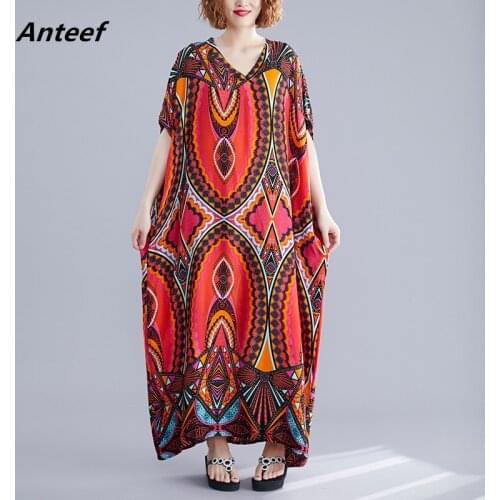 Short sleeve cotton satin vintage floral dresses for women casual loose maxi long summer beach dress elegant clothes 2021