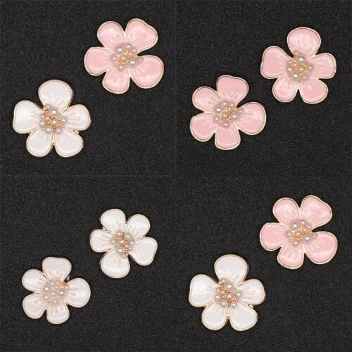 10Pcs Sewing Accessories Hair Scrapbooking Craft Decorative Button Rhinestone Flower Buttons DIT Baby Hair Accessories
