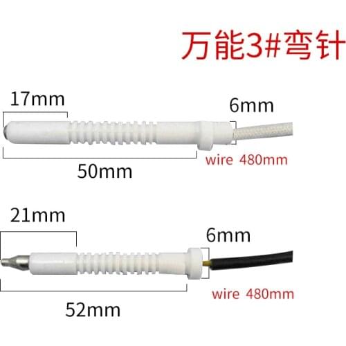 2 pcs/set 1# With 480mm Wire Universal Sensor Ignition Needle Gas cooktop Ceramic Spark Electrode Generl Ignition