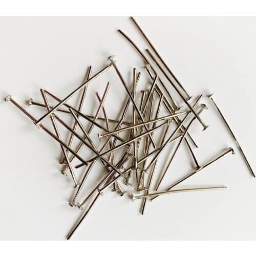 200pcs Flat Head Pins for Jewelry Making Findings Accessories Gold Plated Nickel Color Metal Pins Supplies Wholesale 28-30mm