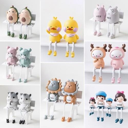 2021 INS Sweet Baby Cartoon Hanging Feet Doll Resin Crafts Girl Room Home Decoration TV Cabinet Small Ornaments Holiday Gift