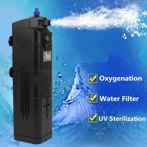 4 in 1 Fish Tank Internal Filter UV Sterilizer Filter Pump With 7/9/13W UV Lamp Aquarium Submersible Water Pump Oxygen Filter