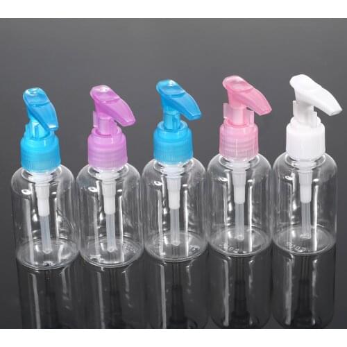 5Pc 50ml Empty Spray Bottles Refillable Plastic Pump Spray Bottles Travel Serum Soap Shampoo Perfume Atomiser Cosmetic Container