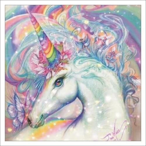 5D DIY Diamond Painting Cross Stitch Unicorn Diamond Embroidery Picture Sticker Diamond Art Crafts Mural Gift T417