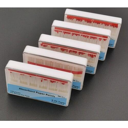 5box 0.06 Taper Dental Absorbent Paper Points 25# Root Canal Paper Point Absorption Pure Cotton Fiber Dental Endodontic Material