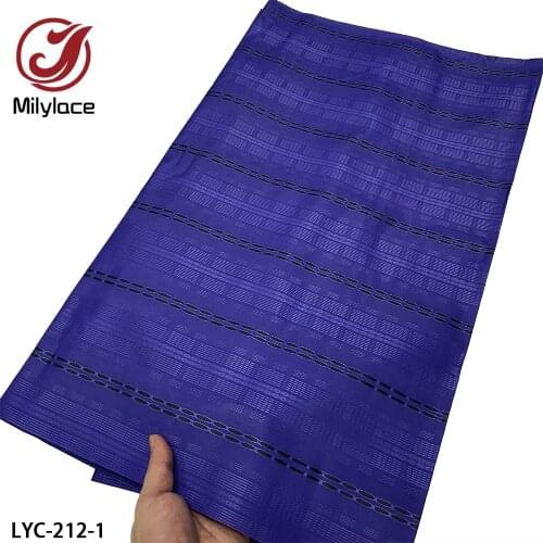 African Atiku Lace Fabric 100% Polyester Atiku Material for Men Garment 5 Yards Per Piece LYC-212